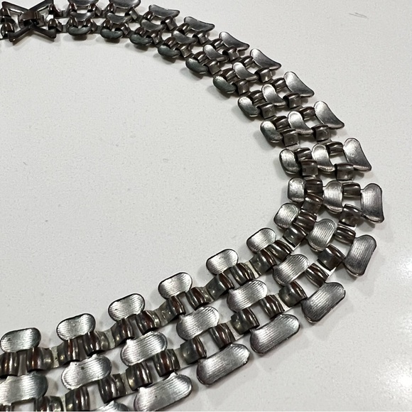 Panther Link / 5 Row Brick Link Chain Collar Necklace 17.5” - Picture 15 of 16